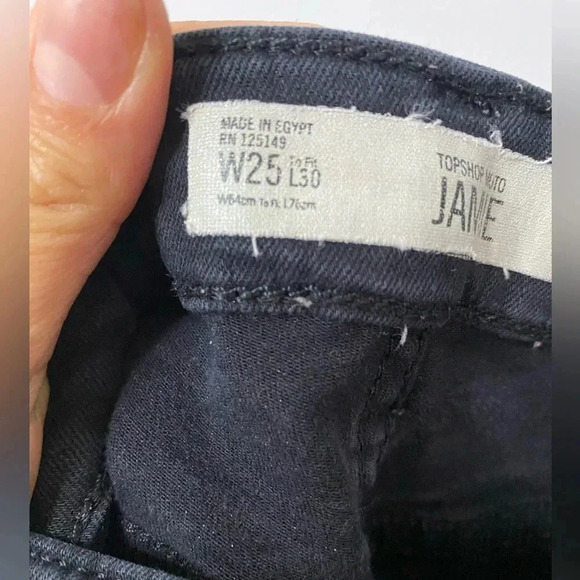 TOPSHOP - Moto Jamie black jeans - size 25 - Picture 6 of 8